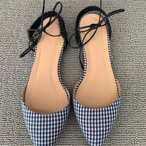New J.Crew Gingham Slingback Flats 7